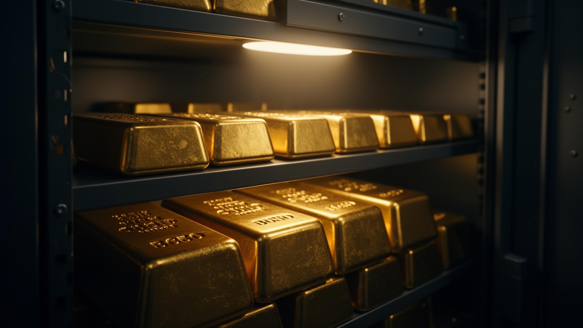 Allocated gold bars stored in a high-security Swiss vault